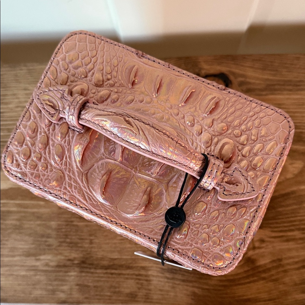 Brahmin Small Charmaine Train Case Rose Gold Melbourne Genuine Leather - Picture 2 of 7